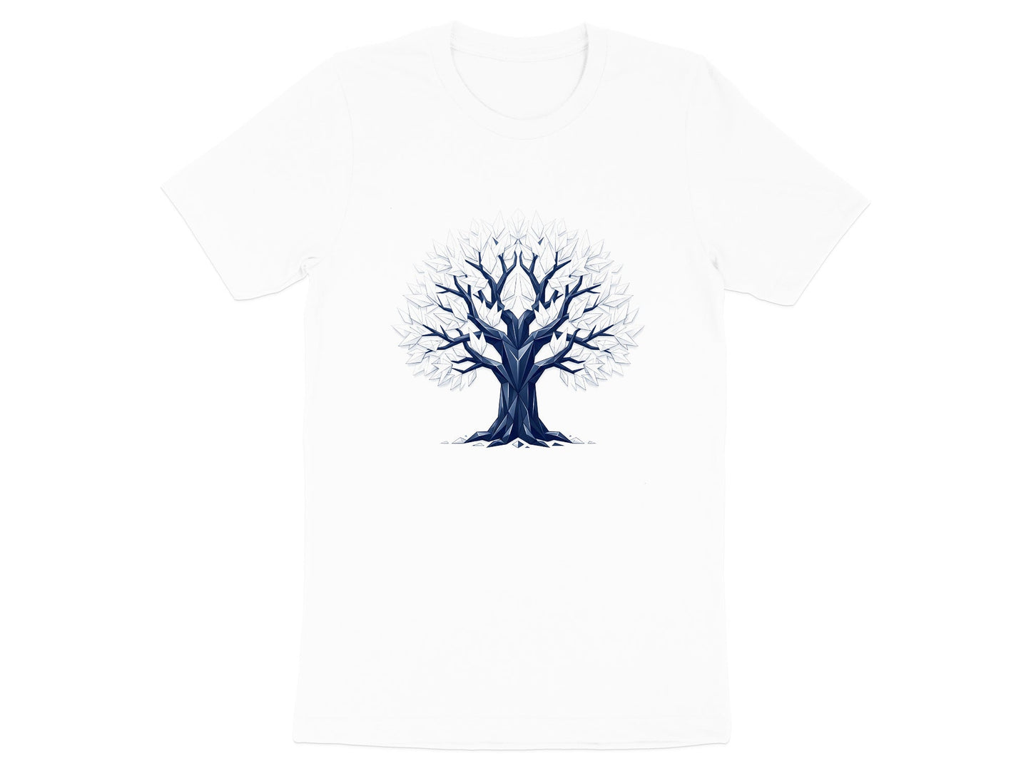 Modern Nature Art Geometric Origami Tree T-Shirt