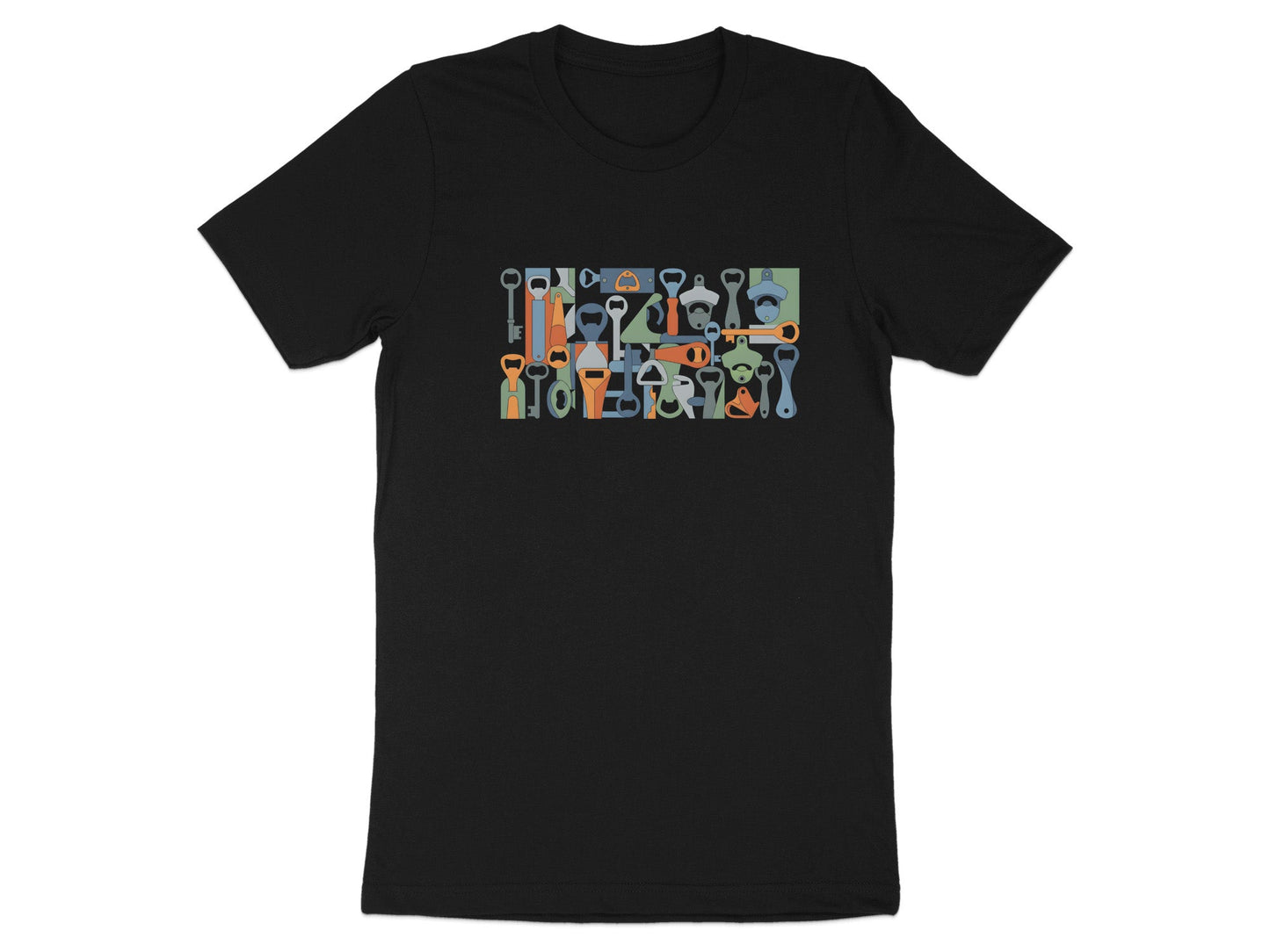 Retro Bottle Opener Pattern T-Shirt