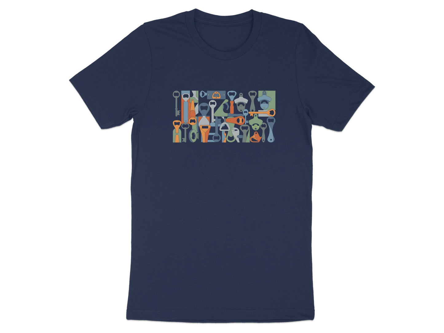 Retro Bottle Opener Pattern T-Shirt