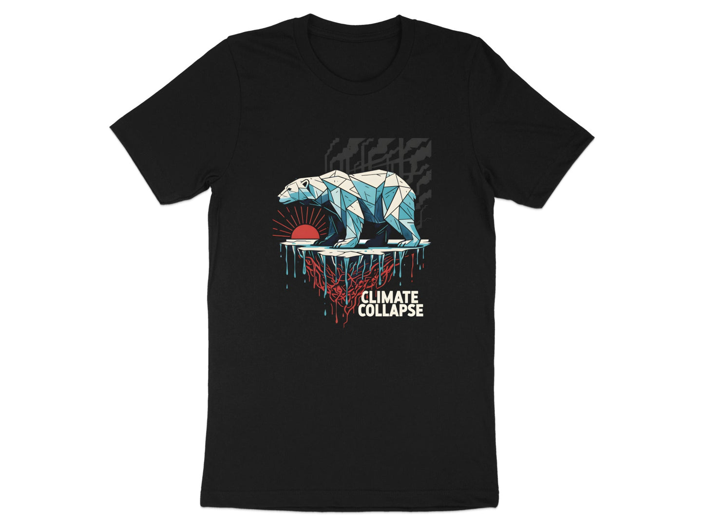 Climate Collapse Geometric Polar Bear Tee