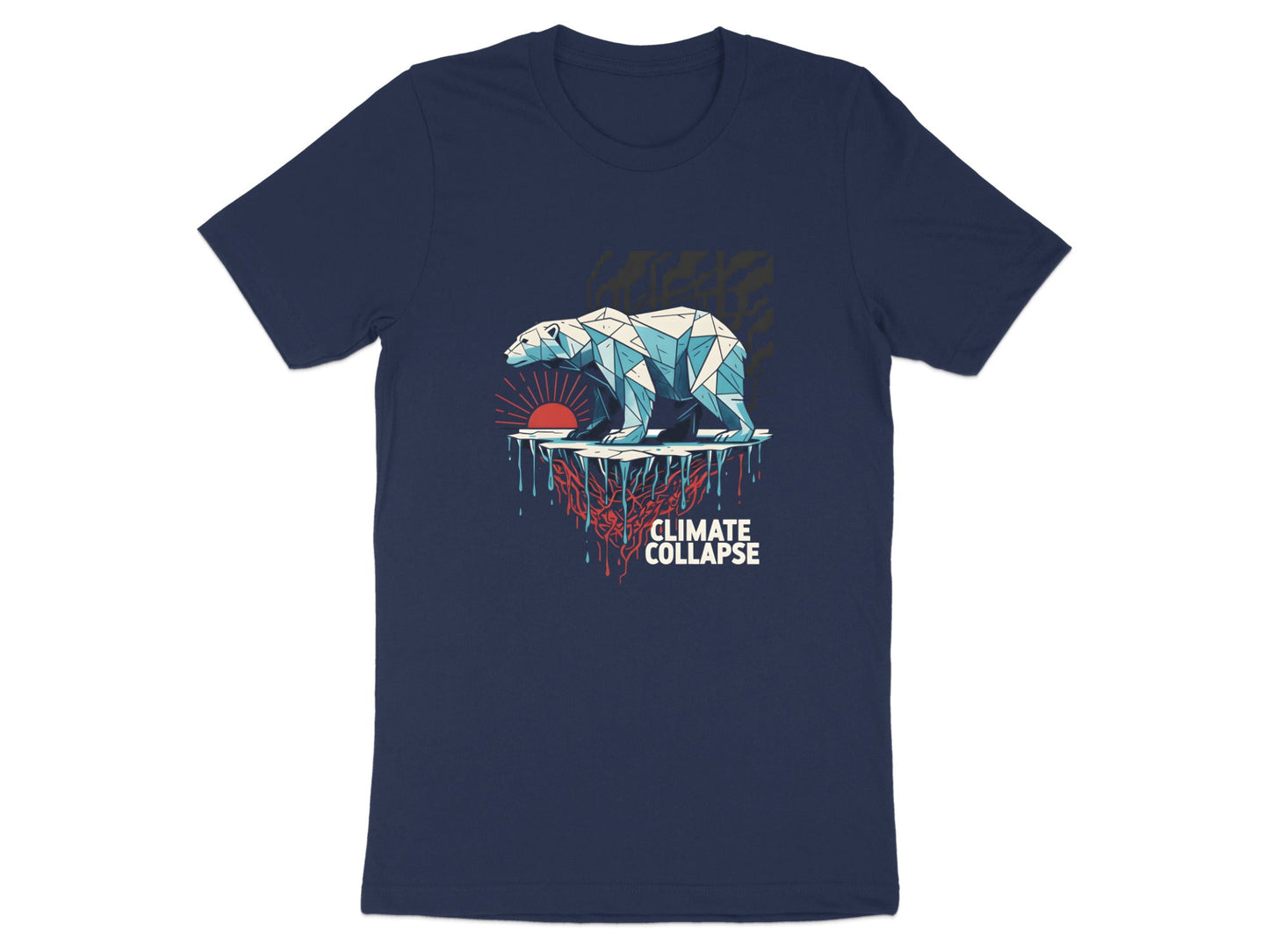Climate Collapse Geometric Polar Bear Tee