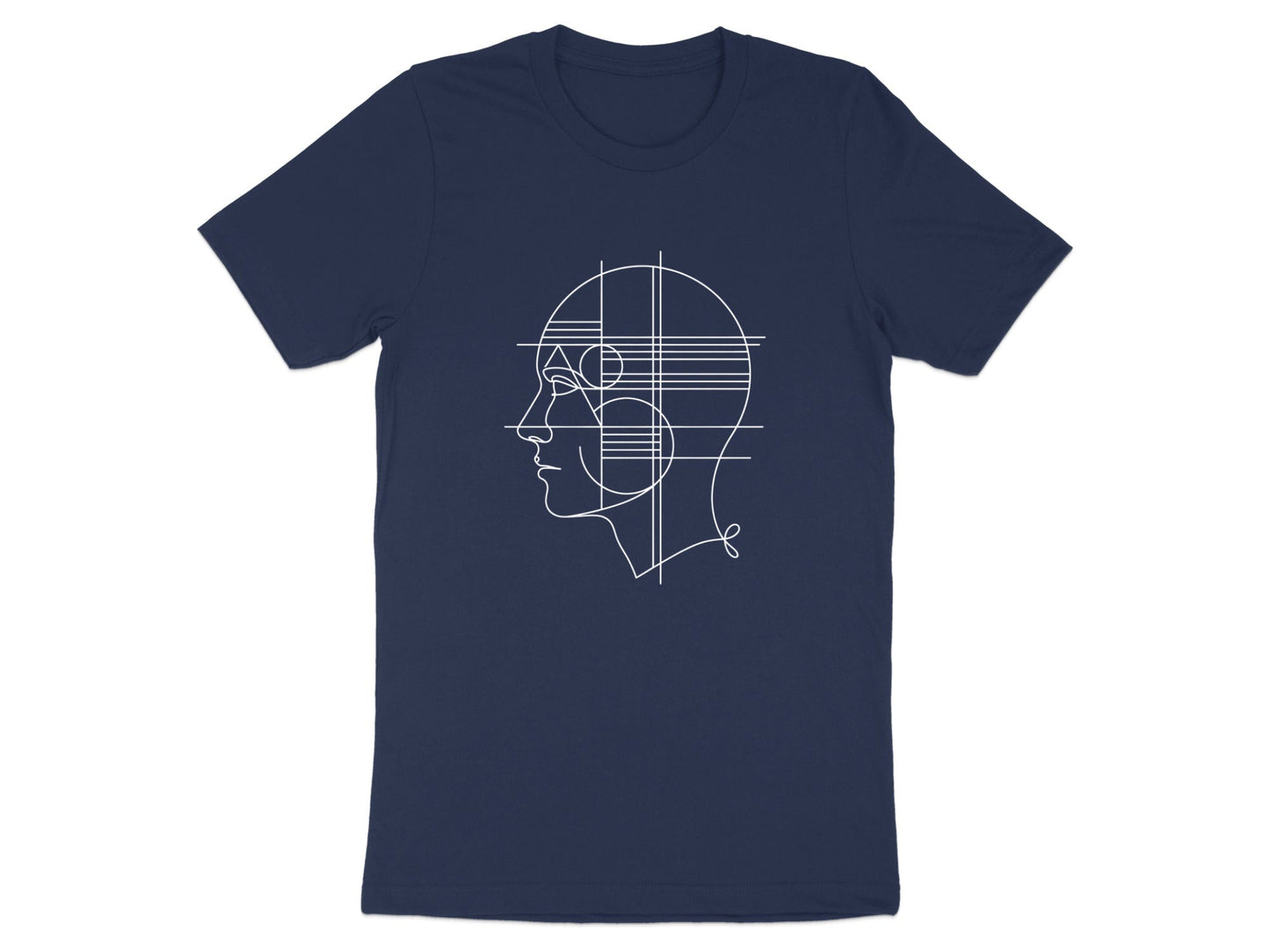 Geometric Mind Profile Line Art Tee