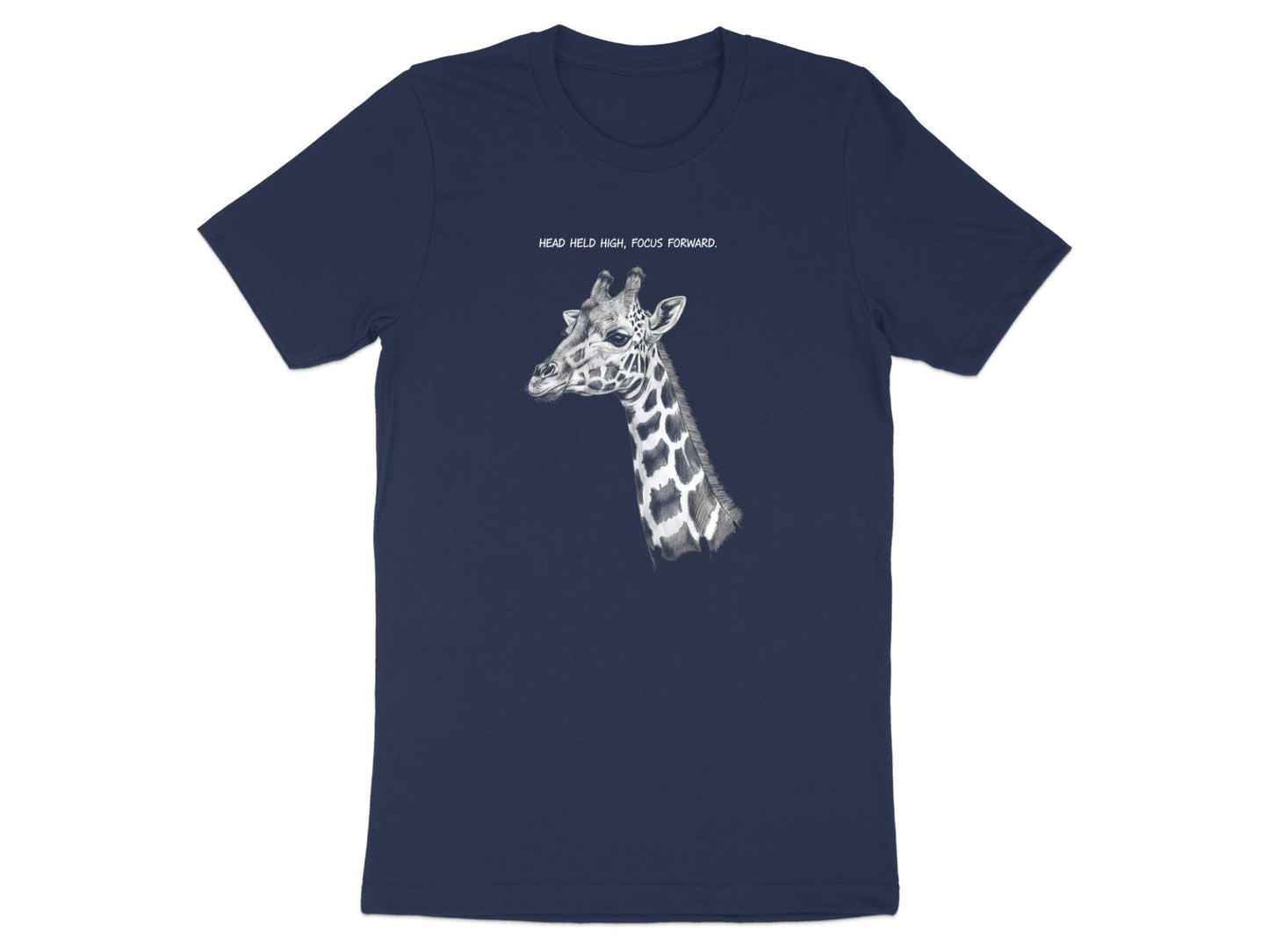 Giraffe 'Head Held High' Inspirational Pencil Sketch T-Shirt