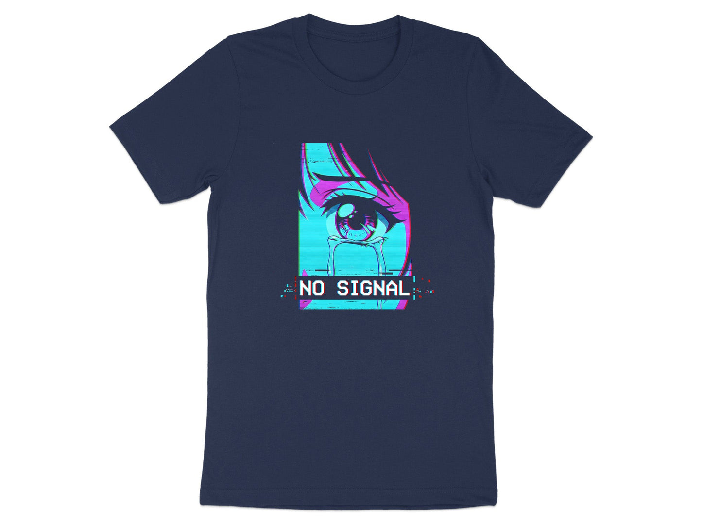 No Signal Glitch Anime Eye T-Shirt