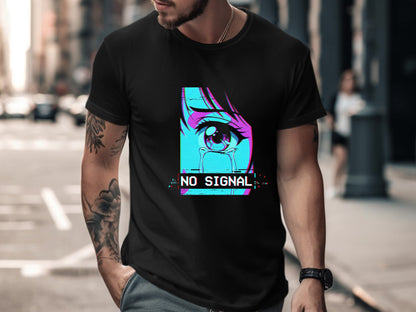 No Signal Glitch Anime Eye T-Shirt