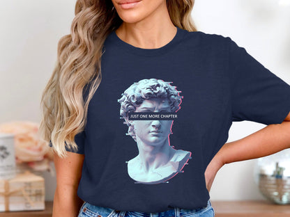Just One More Chapter Glitch Art Statue T-Shirt