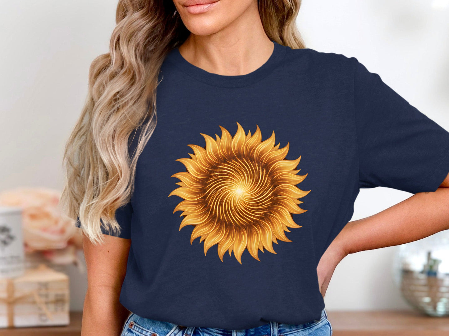 Solar Flare Sunflower Graphic T-Shirt
