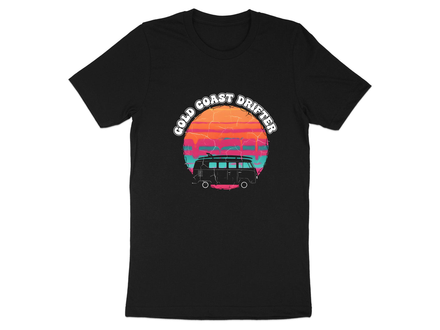 Gold Coast Drifter Retro Synthwave Kombi T-Shirt