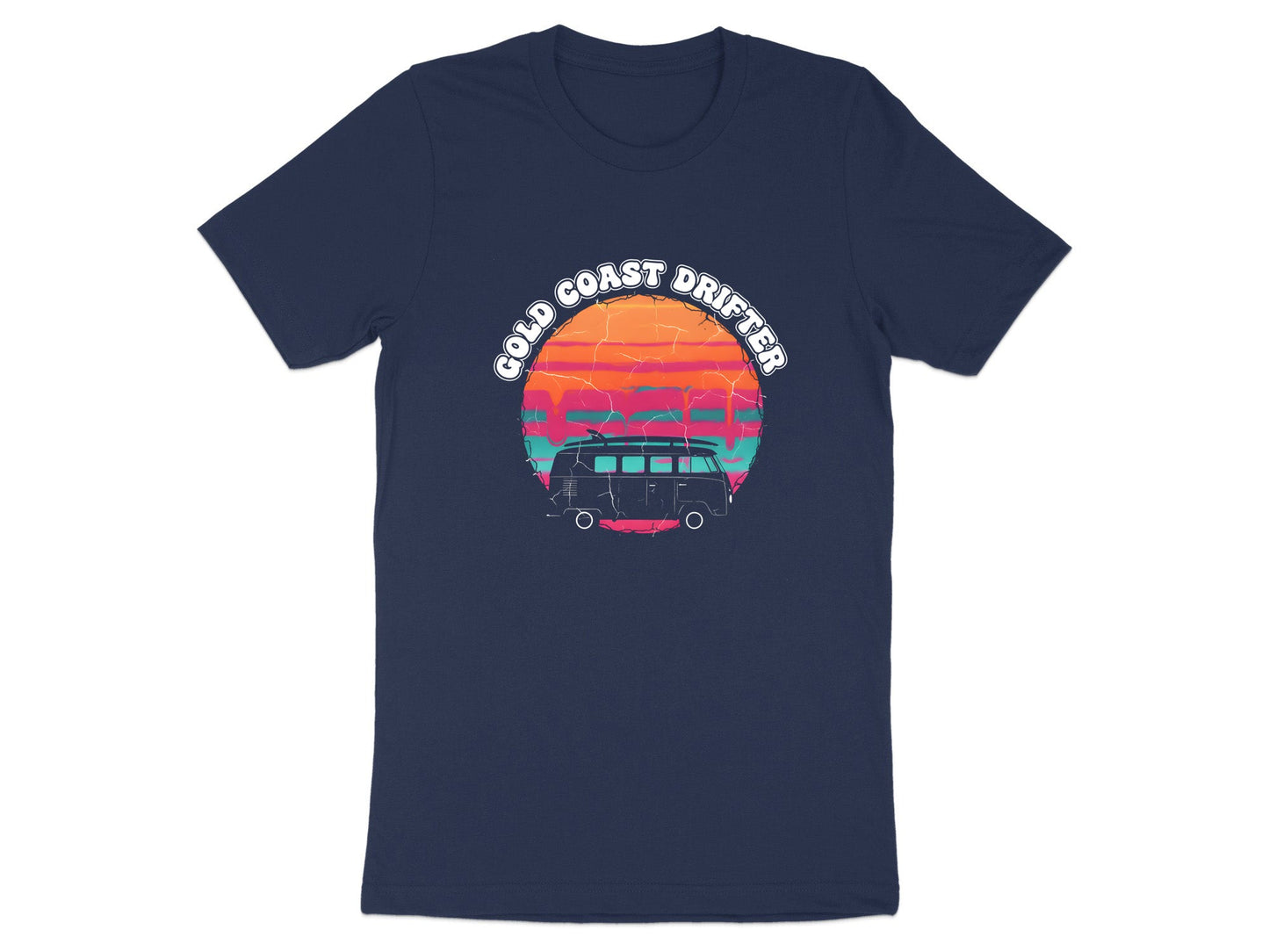 Gold Coast Drifter Retro Synthwave Kombi T-Shirt
