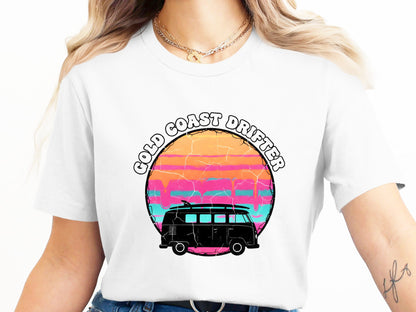 Gold Coast Drifter Retro Synthwave Kombi T-Shirt