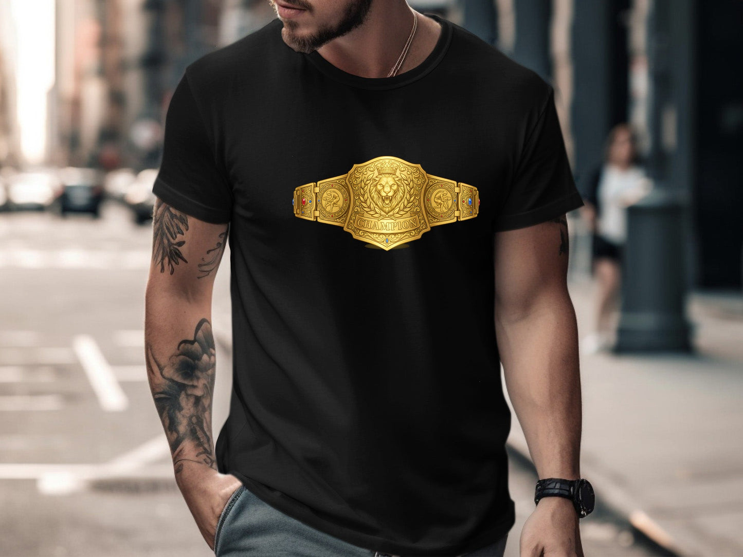 Golden Lion Champion Belt Graphic T-Shirt