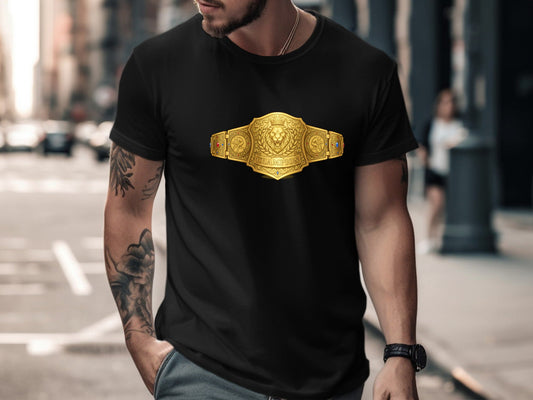 Golden Lion Champion Belt Graphic T-Shirt