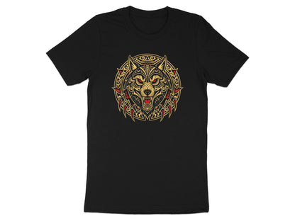 Gold Tribal Wolf T-Shirt - Geometric Animal Art Tee