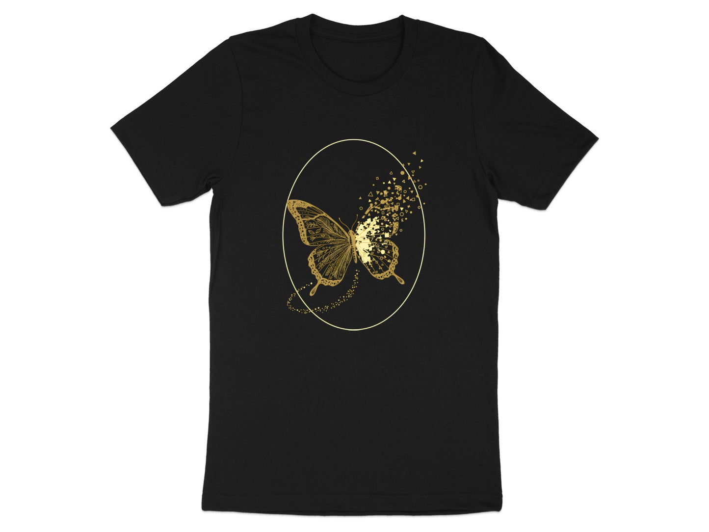 Shattered Golden Butterfly Graphic Tee