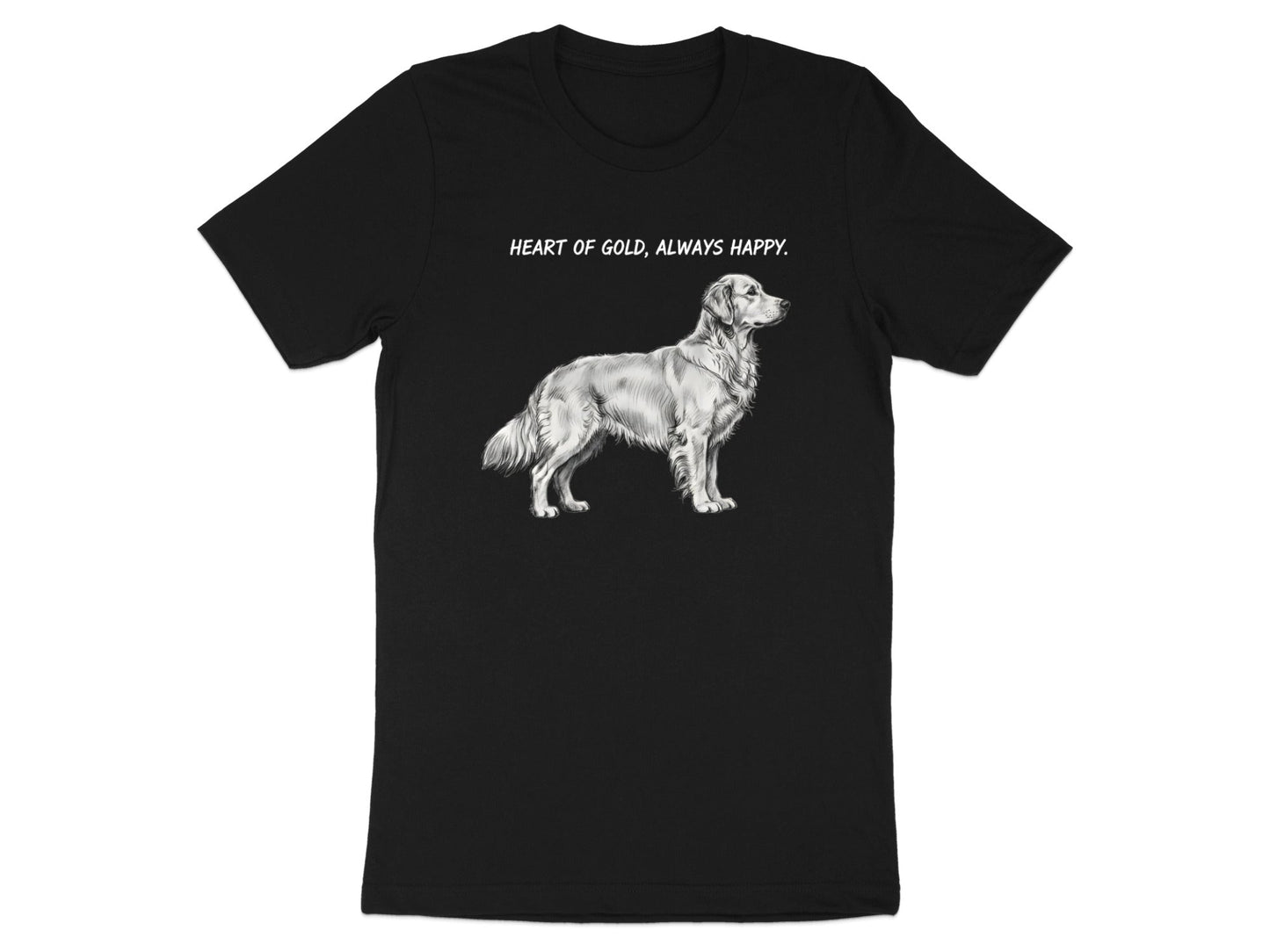 Golden Retriever 'Heart of Gold' Pencil Sketch T-Shirt