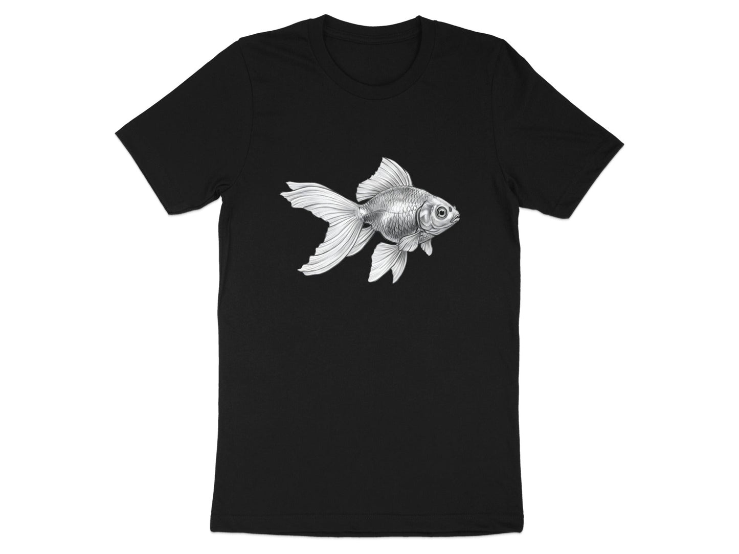 Elegant Goldfish Pencil Drawing Artistic T-Shirt