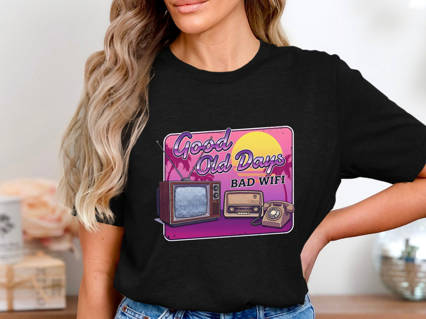 Good Old Days Bad Wifi Synthwave T-Shirt