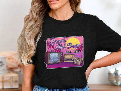 Good Old Days Bad Wifi Synthwave T-Shirt