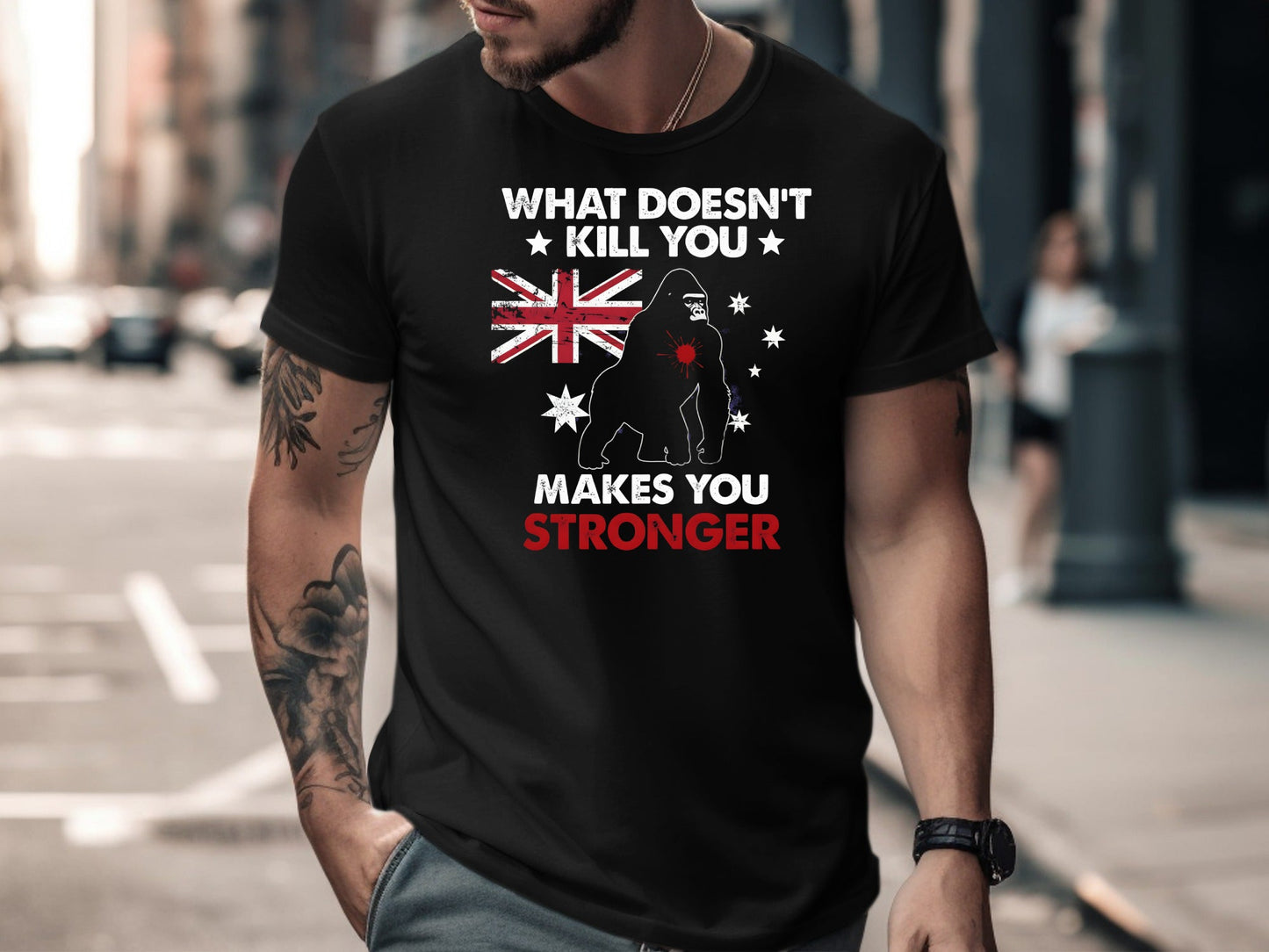 Gorilla Silhouette Australian Flag T-Shirt