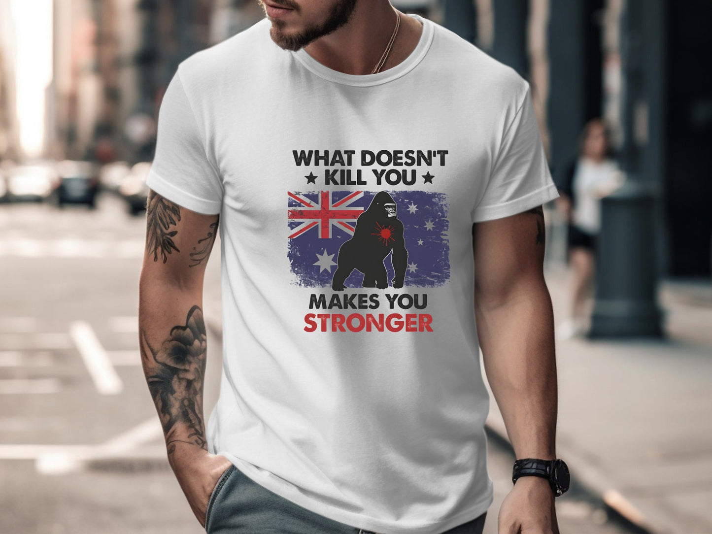 Gorilla Silhouette Australian Flag T-Shirt