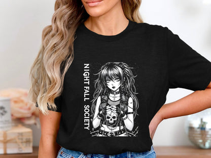 Night Fall Society Goth Anime T-Shirt