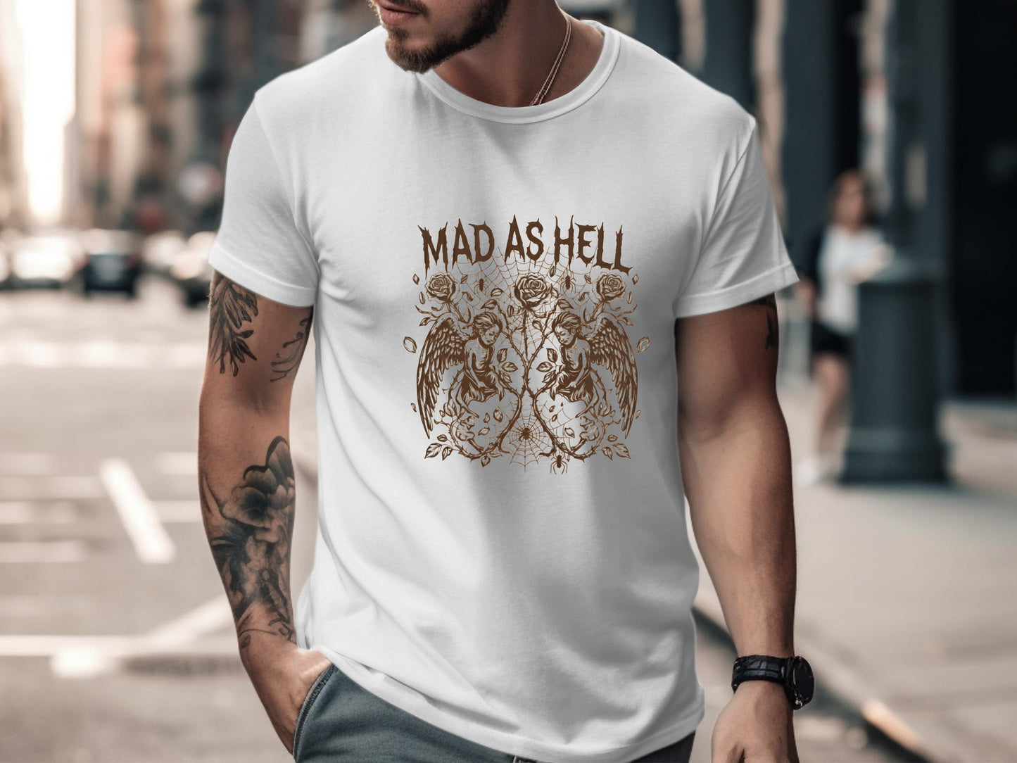Mad As Hell Gothic Cherub Graphic Tee