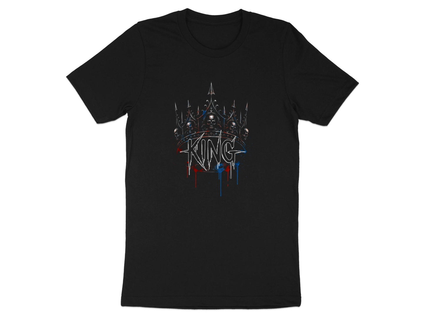 Gothic Skull Crown KING Graphic Tee
