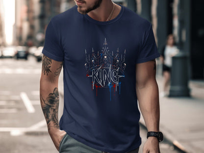 Gothic Skull Crown KING Graphic Tee