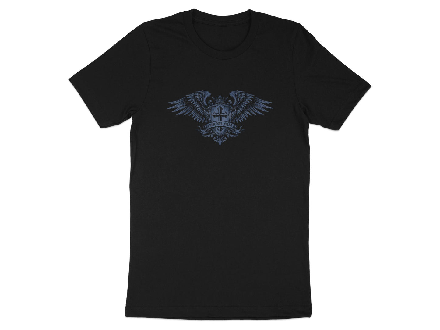 Eternal Faith Gothic Winged Shield Graphic Tee