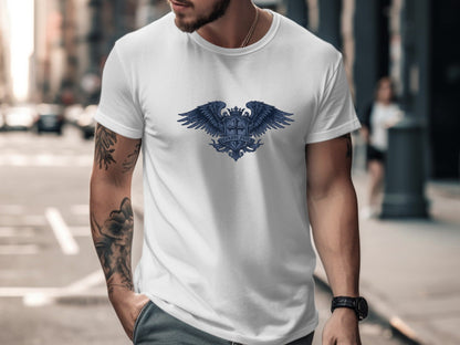 Eternal Faith Gothic Winged Shield Graphic Tee