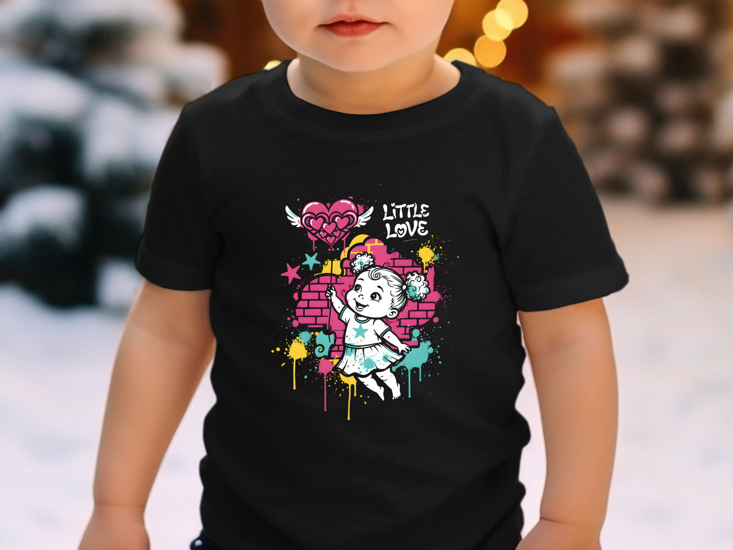 Little Love Graffiti Art Girl Graphic Tee