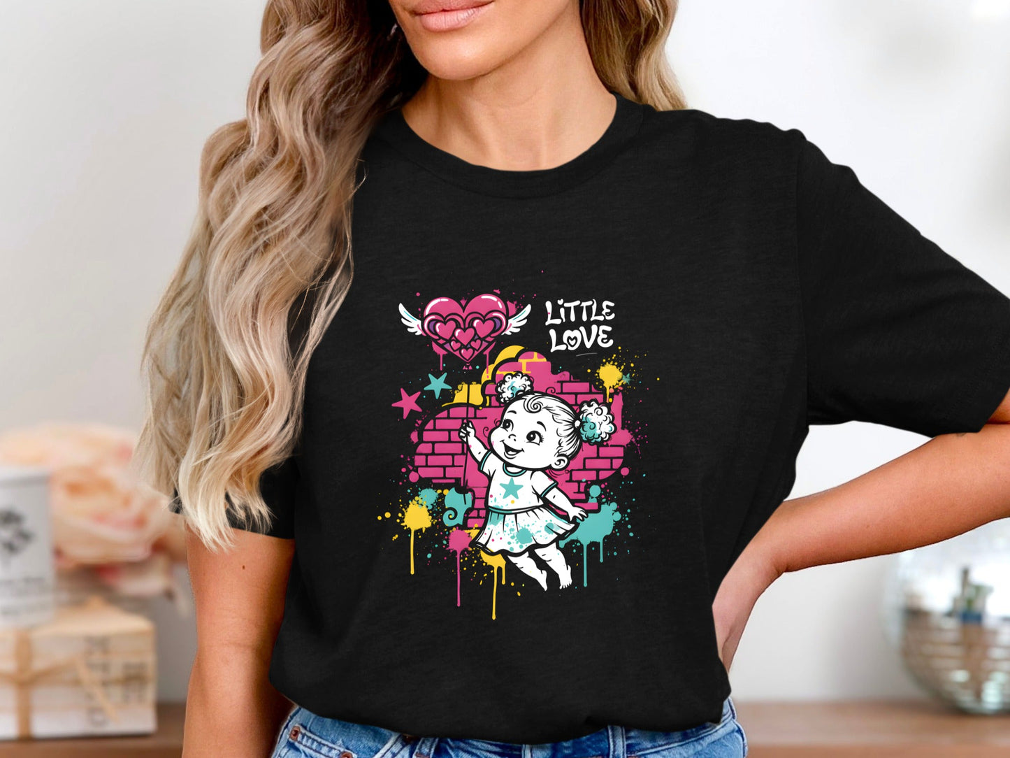 Little Love Graffiti Art Girl Graphic Tee