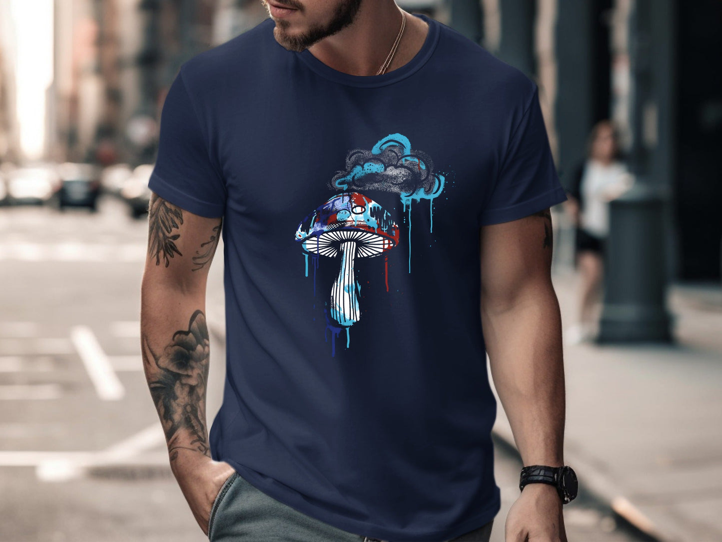 Graffiti Psychedelic Mushroom Drip Tee