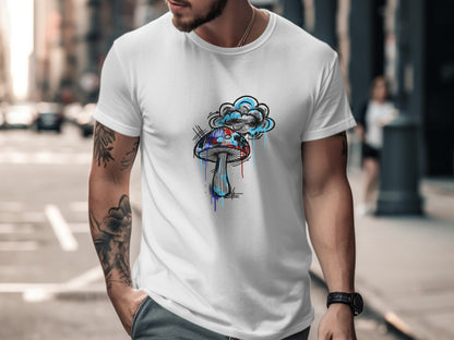 Graffiti Psychedelic Mushroom Drip Tee