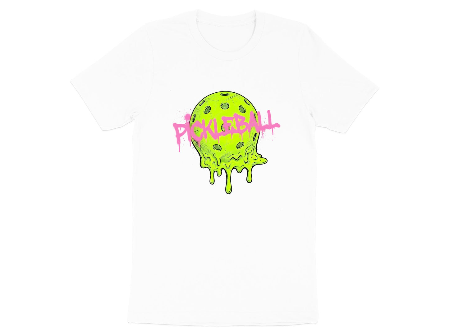 Melting Neon Pickleball Streetwear Graphic T-Shirt