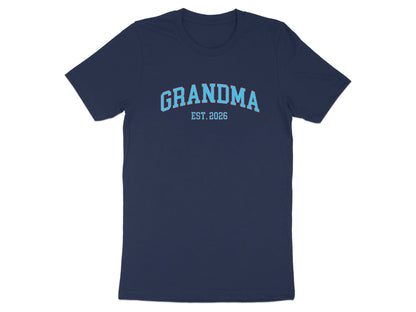 Grandma Est. 2026 Minimalist Sage Green Tee - New Grandparent Gift