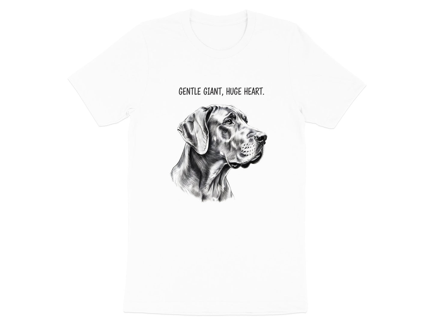 Great Dane 'Gentle Giant Huge Heart' Pencil Sketch Tee