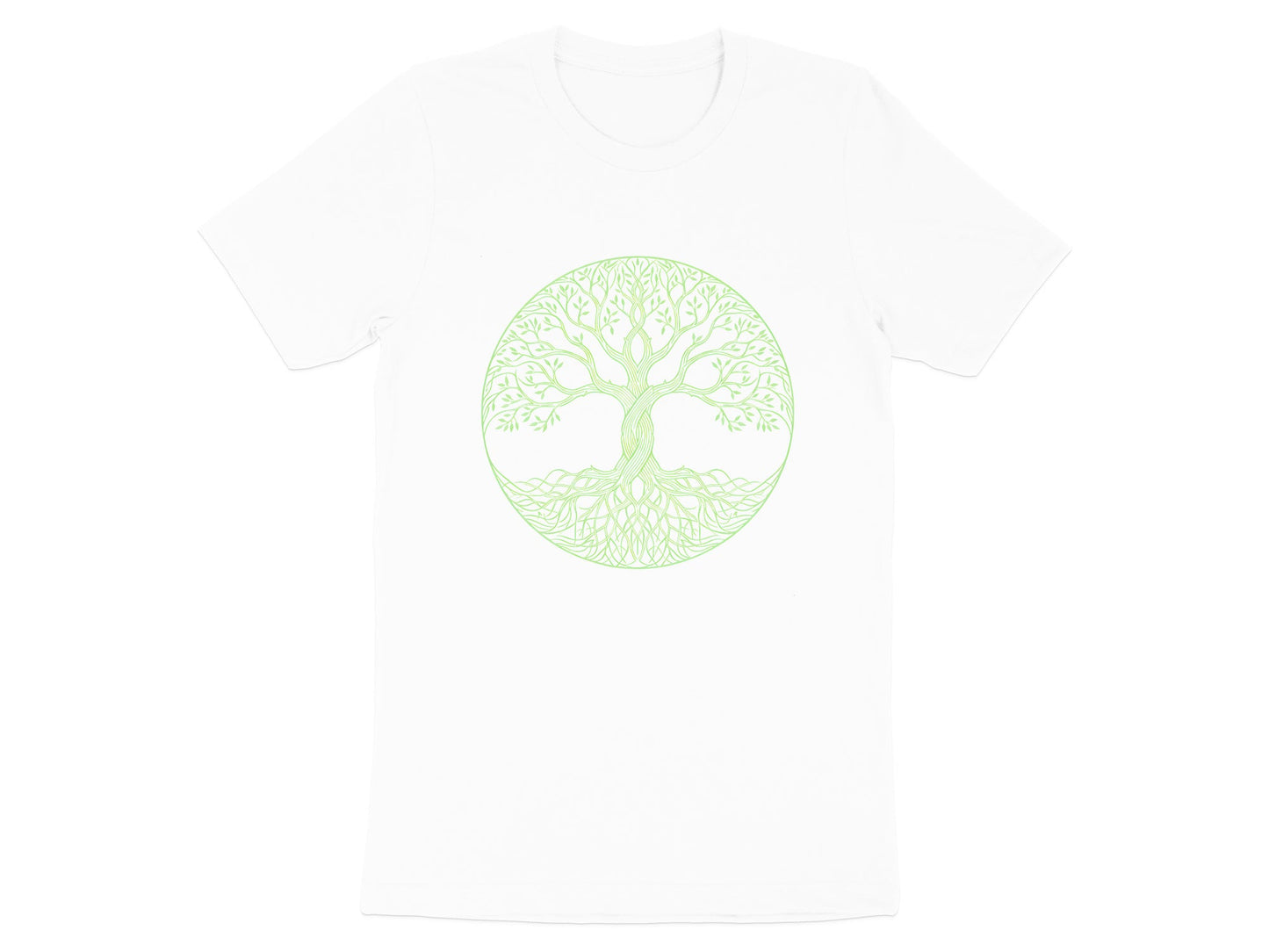 Green Line Art Celtic Tree of Life T-Shirt