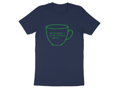 While Awake Drink Coffee T-Shirt - Programmer Loop  Tee