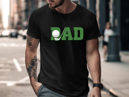 Golf Dad Green Block Text T-Shirt