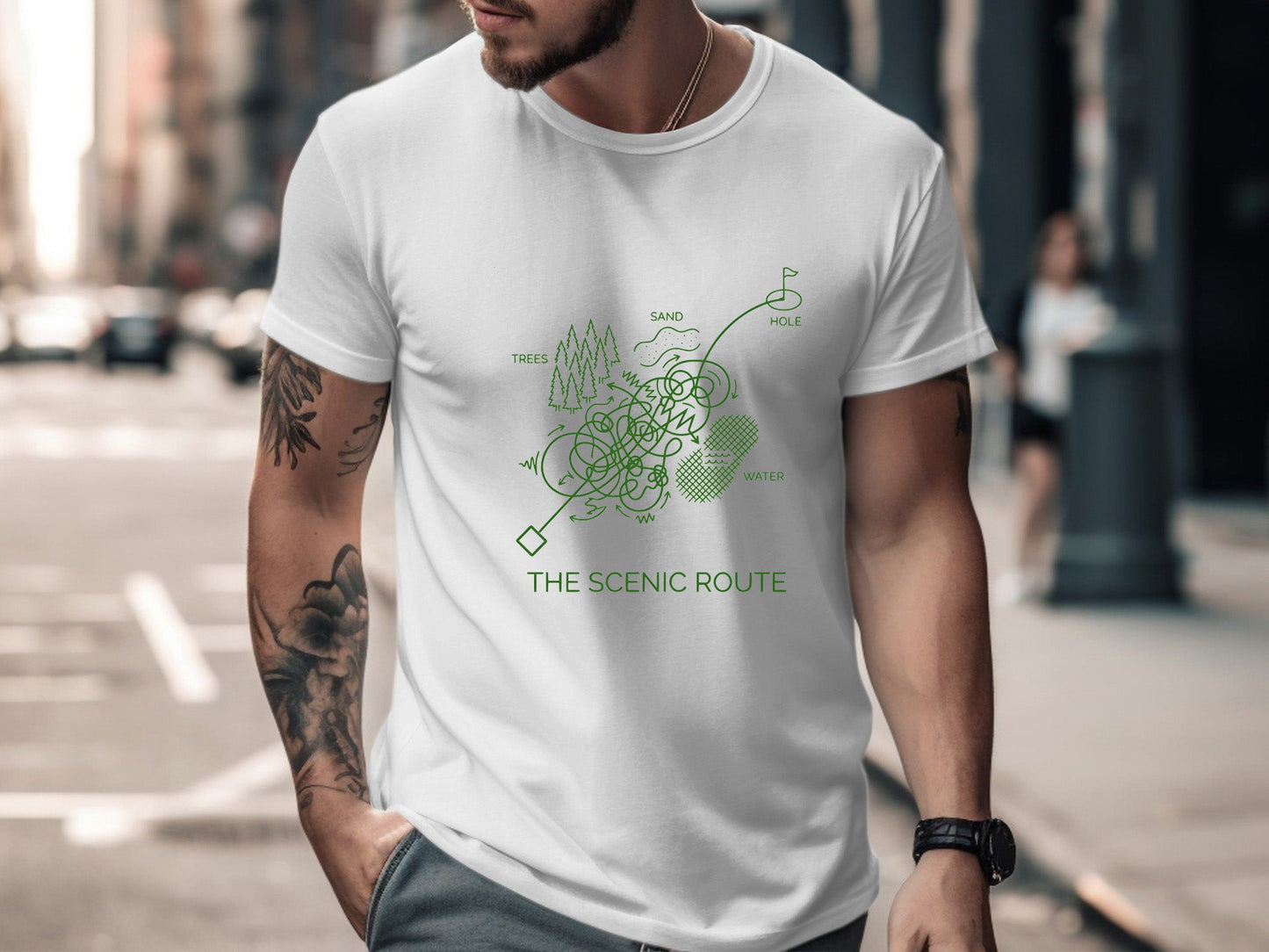 The Scenic Route Funny Golf Map T-Shirt