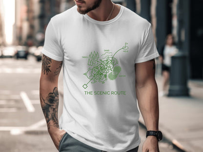 The Scenic Route Funny Golf Map T-Shirt