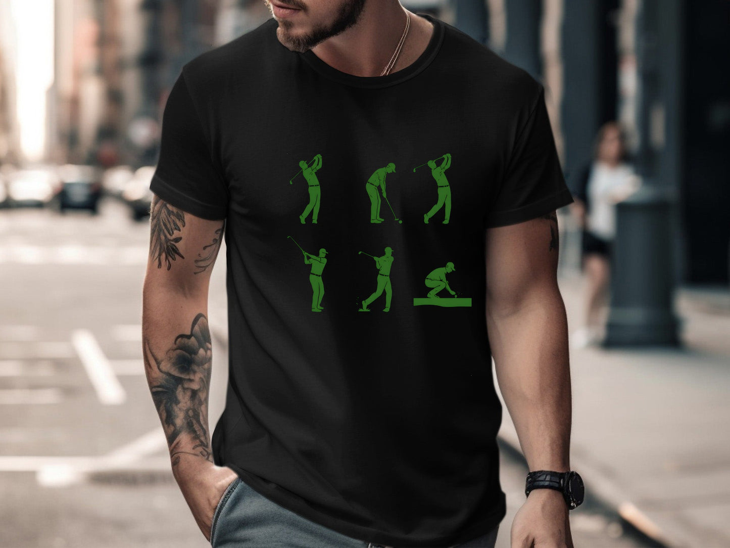 Golf Swing Mechanics Silhouette Graphic T-Shirt