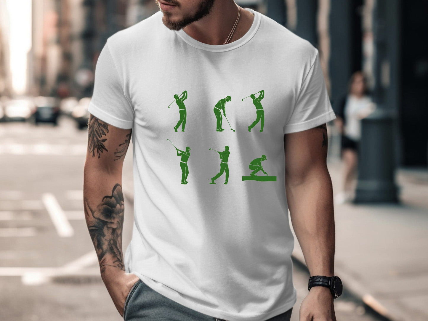 Golf Swing Mechanics Silhouette Graphic T-Shirt