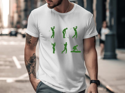 Golf Swing Mechanics Silhouette Graphic T-Shirt
