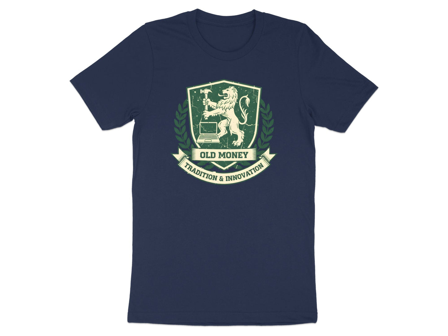 Old Money Tradition & Innovation Crest T-Shirt - Forest Green Graphic Tee