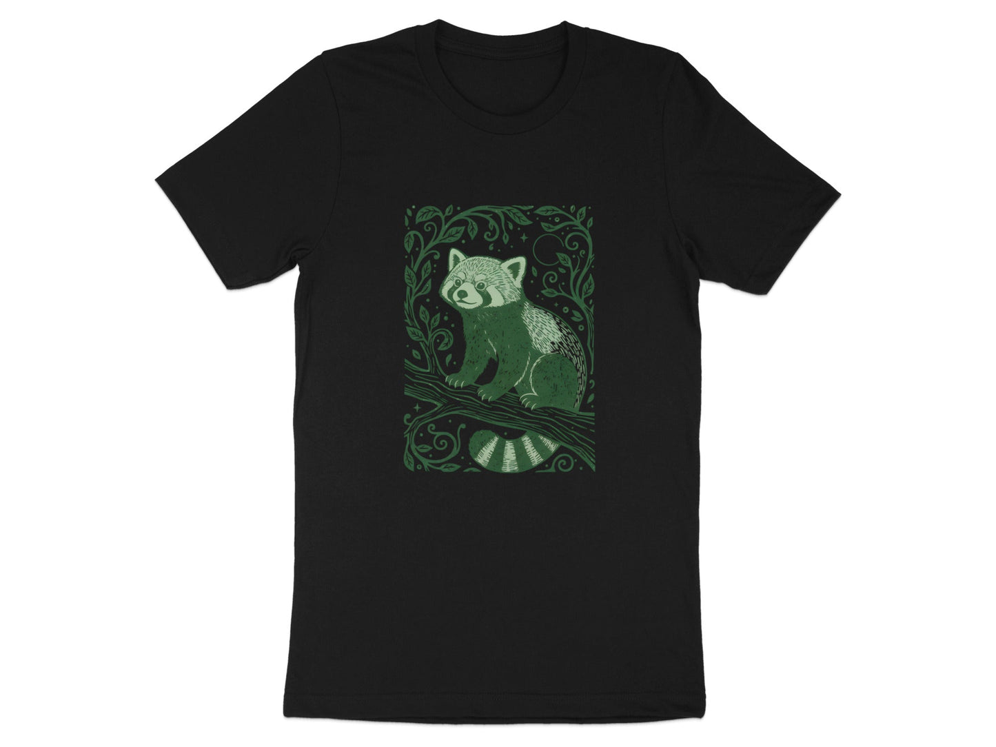 Vintage Style Red Panda Forest Illustration T-Shirt