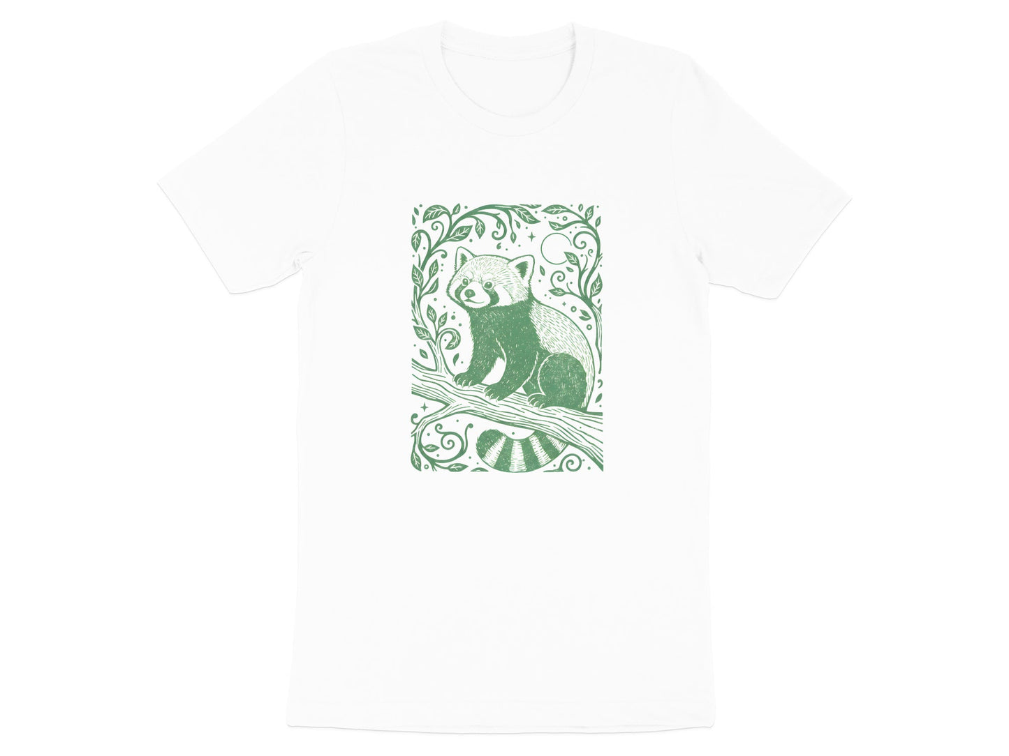 Vintage Style Red Panda Forest Illustration T-Shirt