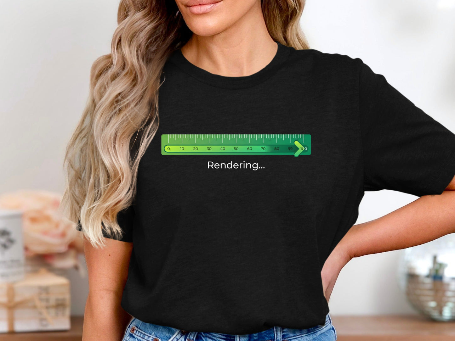 Architectural Rendering Progress Bar T-Shirt - 'Rendering...' Tee