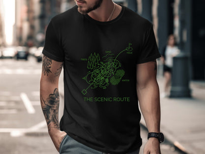 The Scenic Route Funny Golf Map T-Shirt